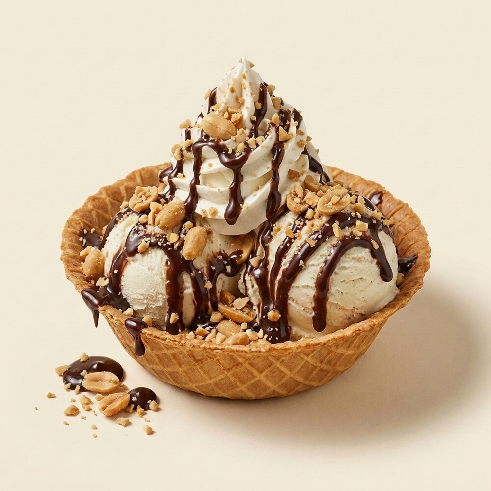 Handgjord sundae