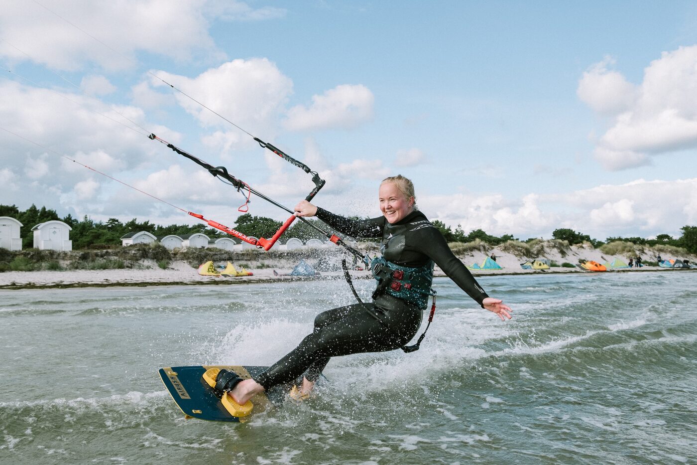 Kitesurfing på Lomma strand
